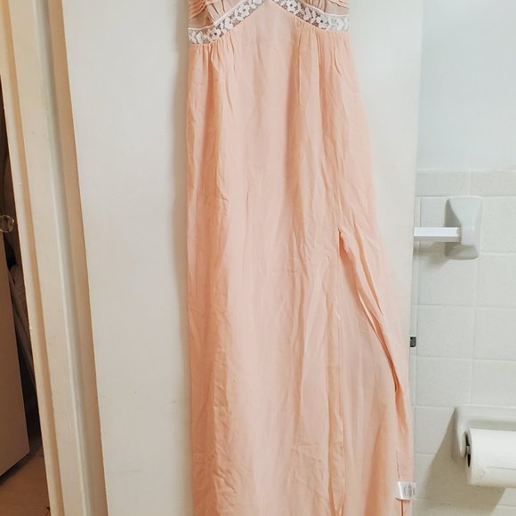 NEW FOR LOVE & LEMONS SOFT PINK LOVEBIRD MAXI DRESS SIZE XS - Picture 15 of 15